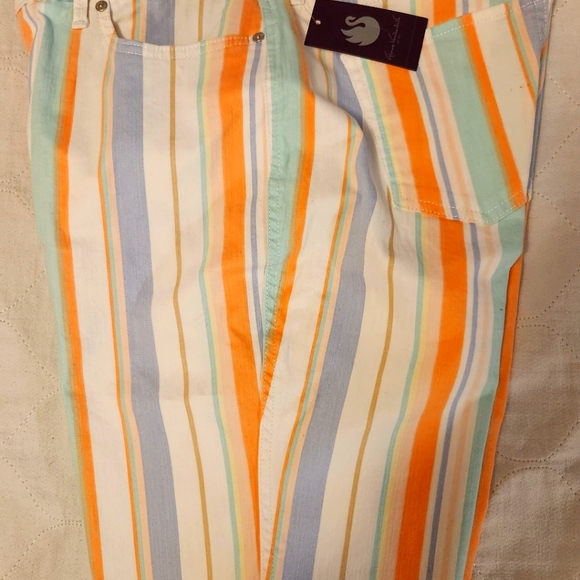 Gloria Vanderbilt Women's Multicolor Striped Shorts Size 10 NWT - Picture 2 of 2